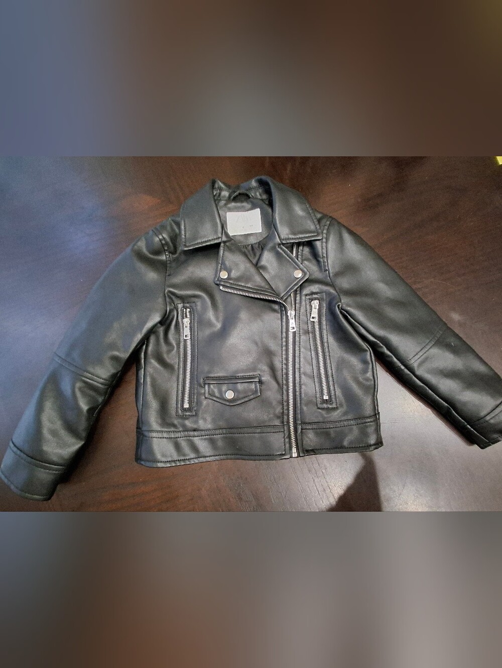 Zara Kids Faux Leather Moto Jacket sizw 6
